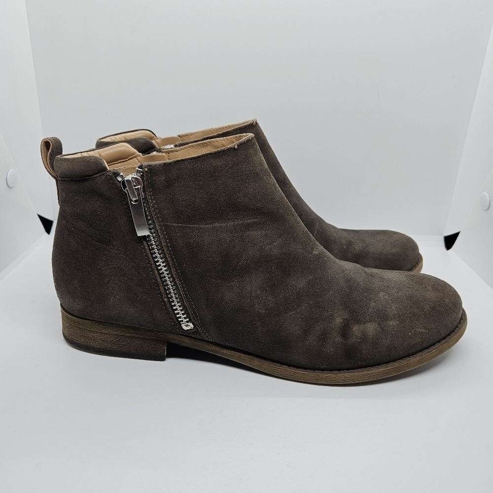 Franco Sarto Keegan dark brown nubuck leather ankle boots 8.5M